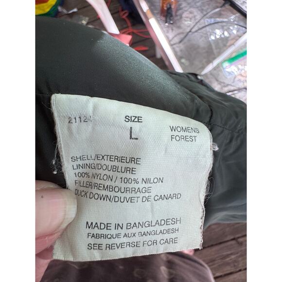 Women's Large Woolrich Forrest Green Puffy Sleeveless Vest Vintage - Picture 7 of 8